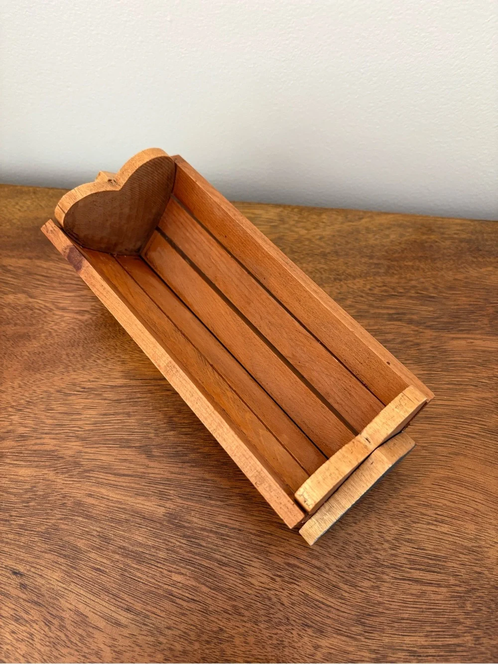 Wooden Heart Shaped Basket or Crate